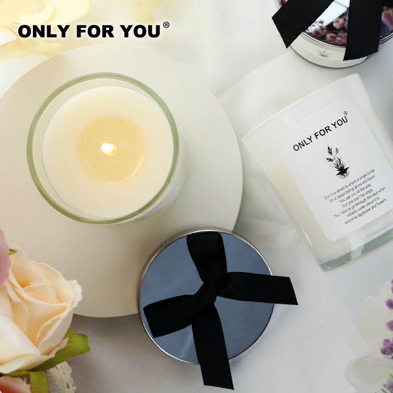 ONLY FOR YOU Scented Candle Soy Wax Bow Cover Transparent-Misty Morning-Bow Rose Gold Cover โ image 3