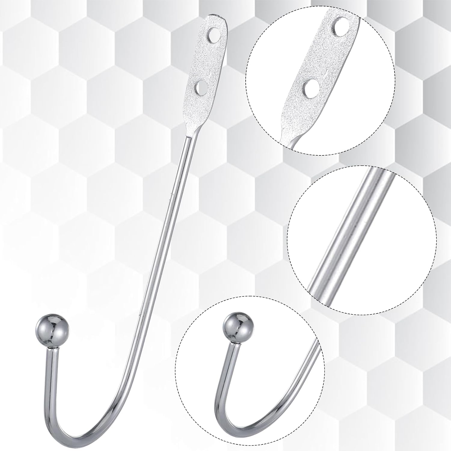 8 Pcs Metal Curtain Holdbacks, Curtain Tiebacks Wall Mounted Curtains Hooks Decorative Drapery Tie Backs Retro Window Hook with Screws for Drapes, Home Decor โ image 3