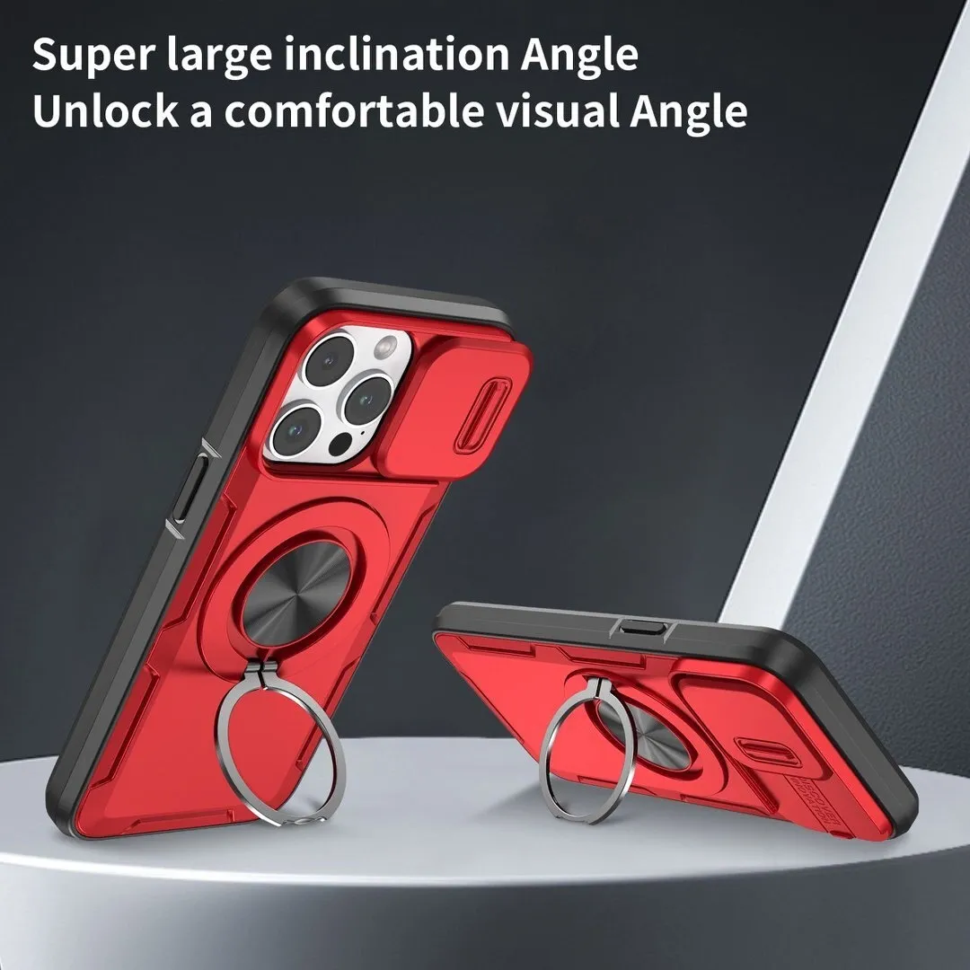 2-in-1 Magnetic Sliding Lens Case, Red for iPhone 15 Pro โ image 2