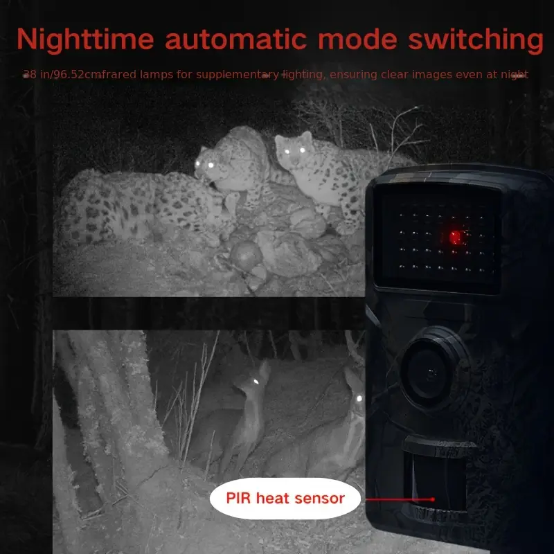 Hiking and hunting camera with night vision function, high-definition, 0.8s trigger, 120 ° wide-angle lens, used for outdoor camping, wildlife monitoring, home — image 6