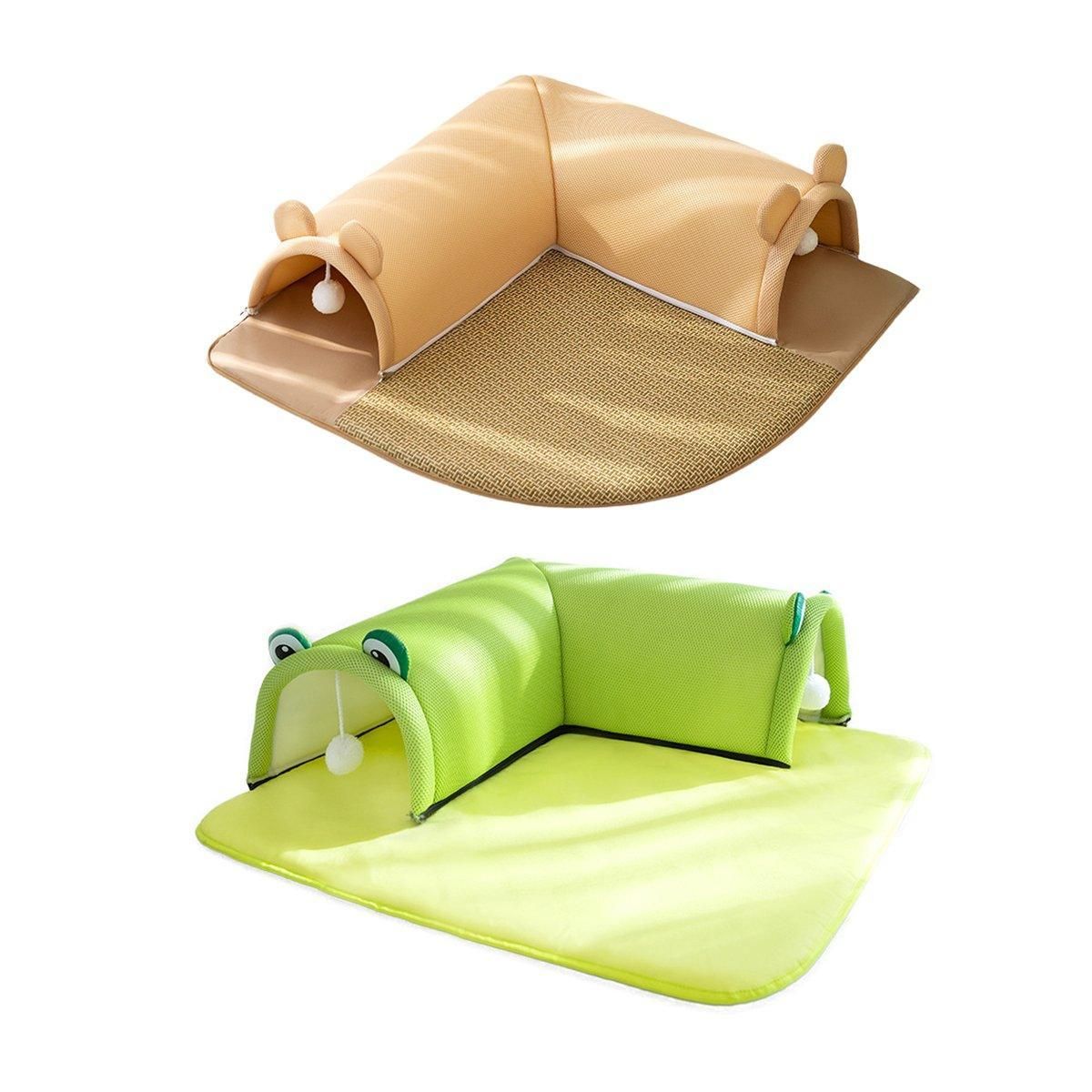 Washable Cat Tunnel Nest Corner Passage Cat House Easy Clean Pet Furniture - Green-M โ image 3