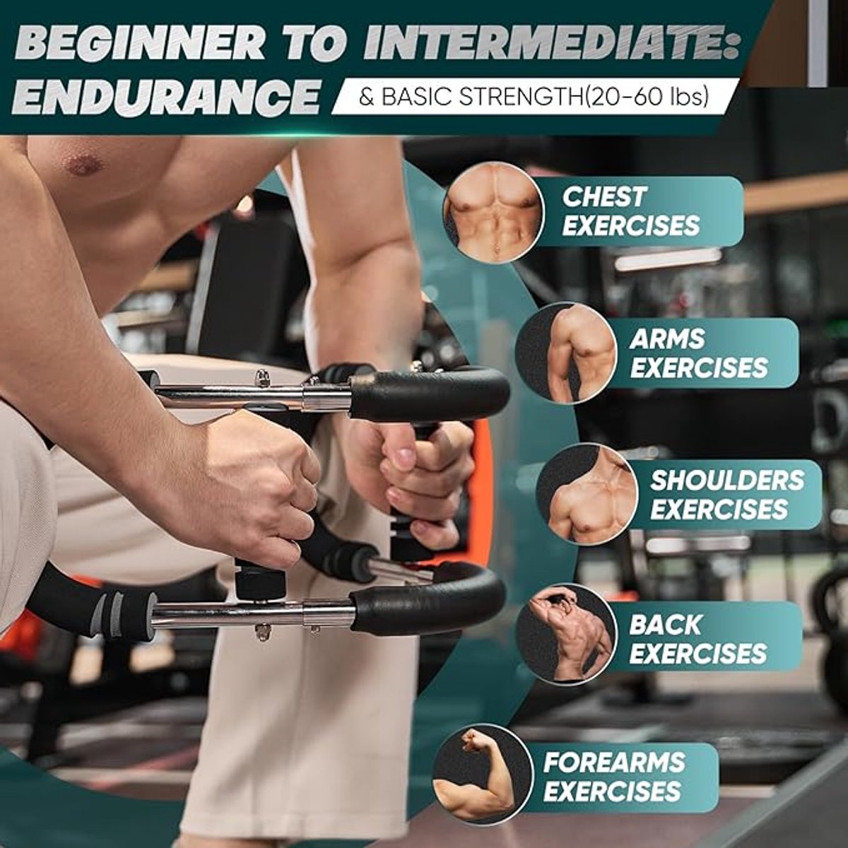 Arm Trainer - U-Shaped Twister - Adjustable Chest Enlarger with 3 Resistance Levels - Detachable Fitness Chest Enlarger - Portable Arm, Chest, and Shoulder — image 6