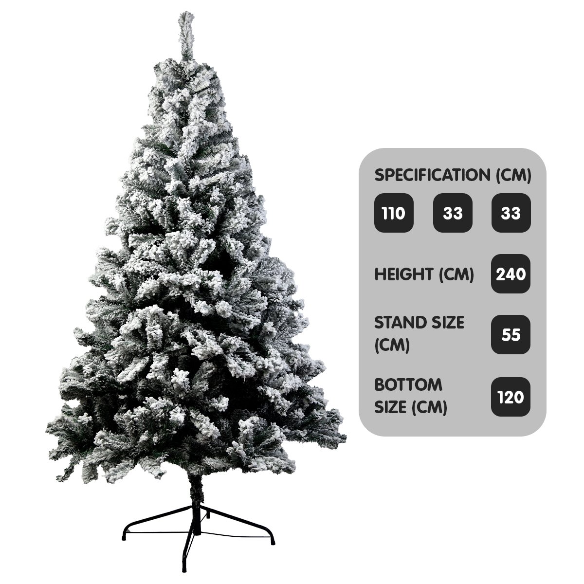 Christabelle Snow-Tipped Artificial Christmas Tree 2.4m 1500 Tips — image 2