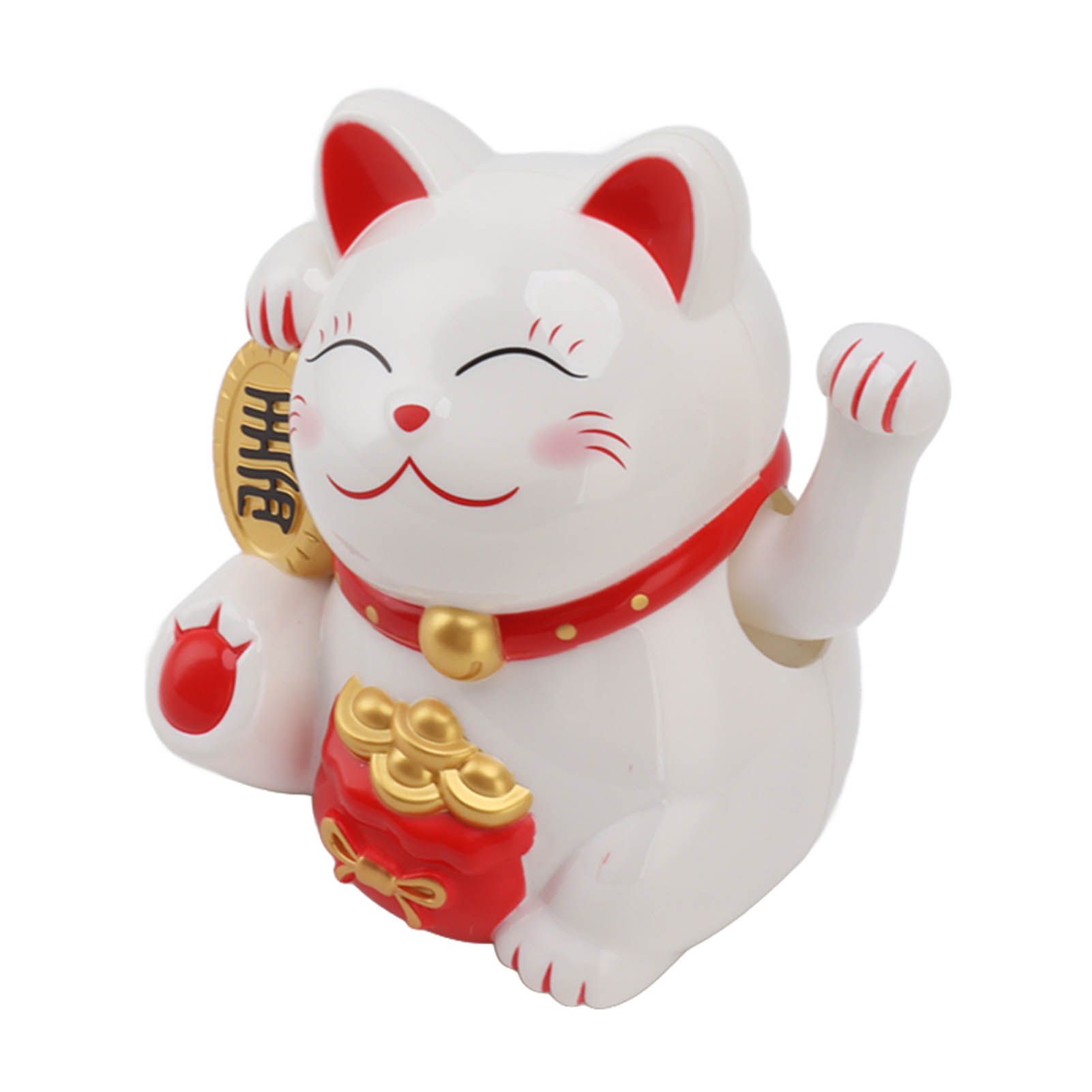 5.5in Electric Waving Arm Fortune Cat Decorative Cute Plastic Cat Ornaments for Cashier Desk MLY11020-1 White — image 6