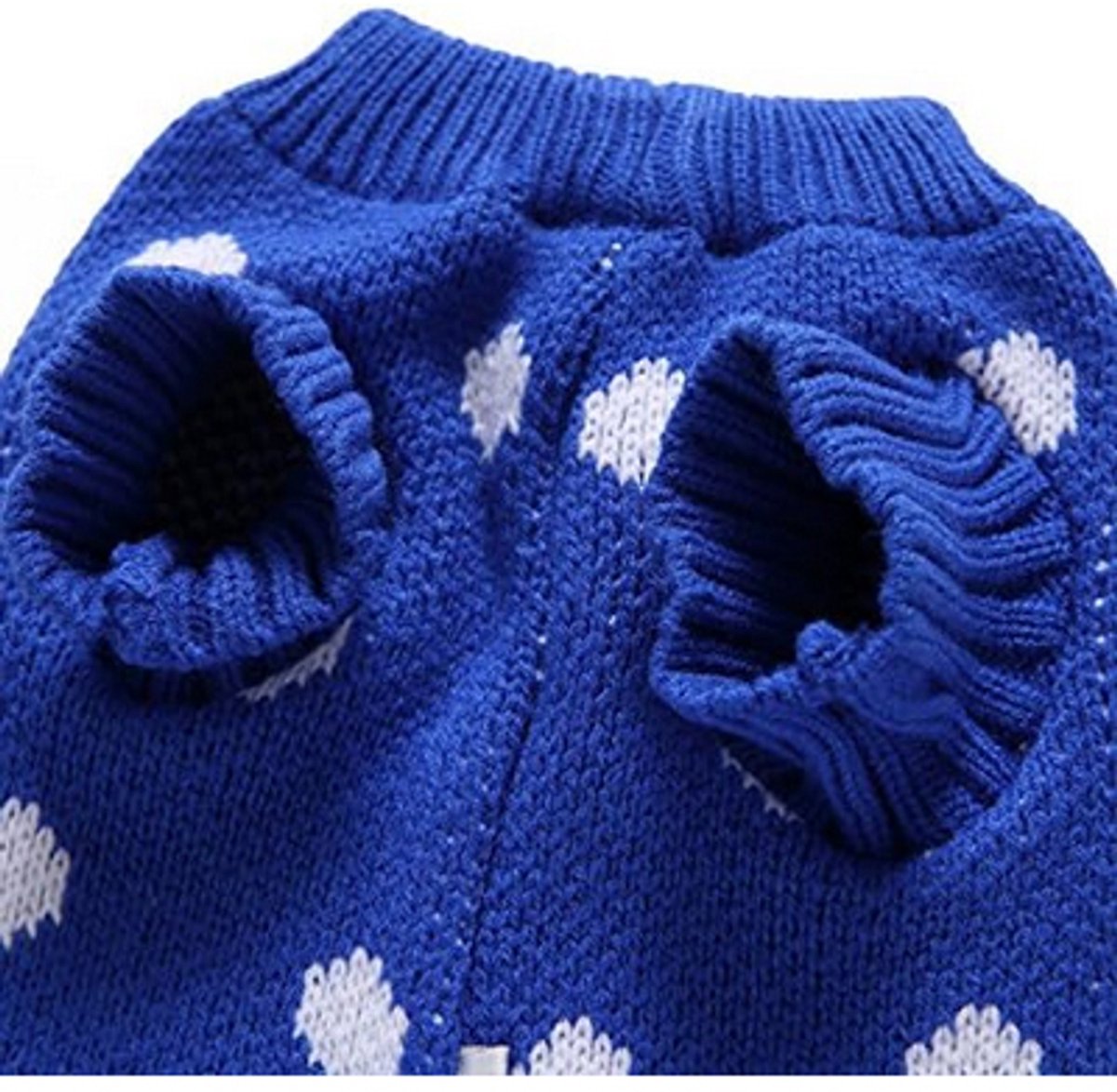 Dog Sweater - Classic Dog Sweater - Polka Dot Knit Sweater - Dog Coat - Puppy Clothes - Autumn and Winter Dog Clothes - Blue - Size L - Perfect for Small Dogs — image 4