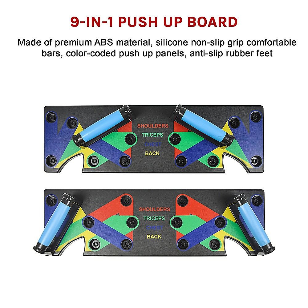 9 in 1 Push Up Board Yoga Bands Fitness Workout Train Gym Exercise Pushup Stand โ image 6