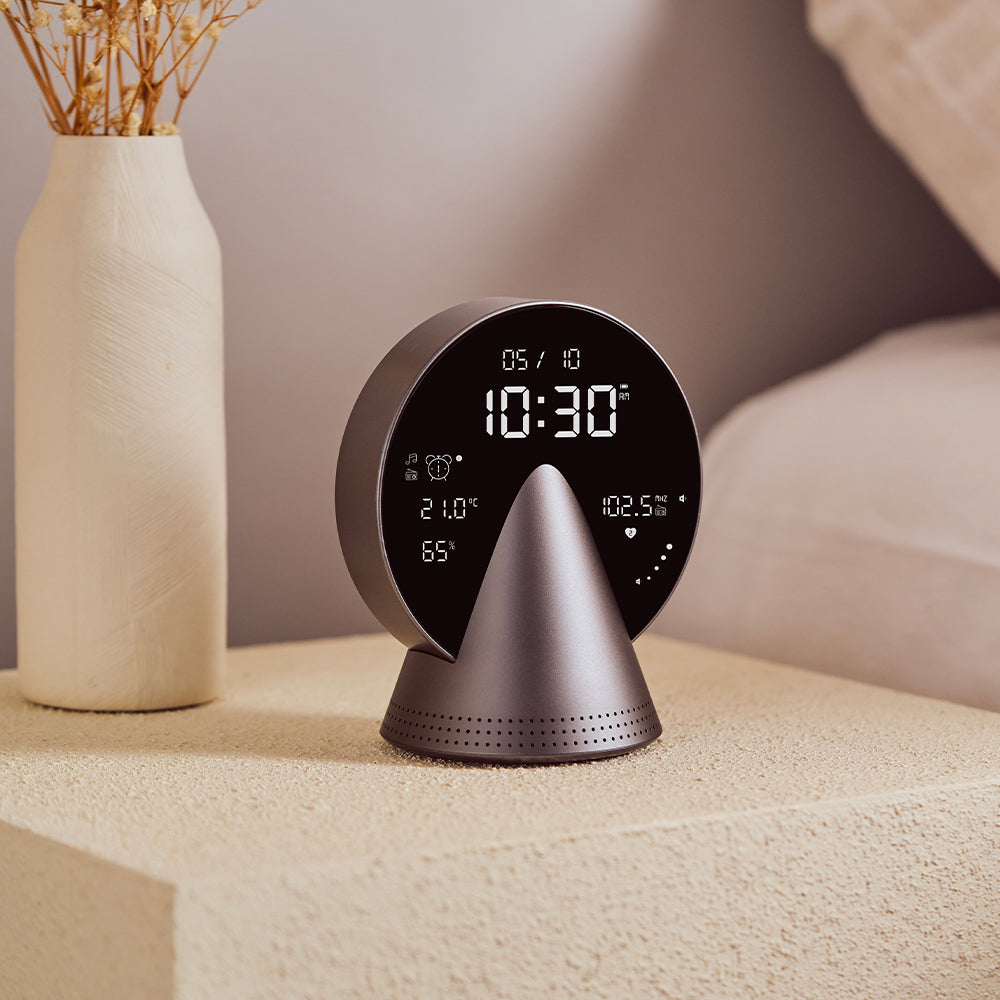 Lexon Conic Radio Alarm Clock With Fm & Built-In Bluetooth Speaker - Grey — image 4