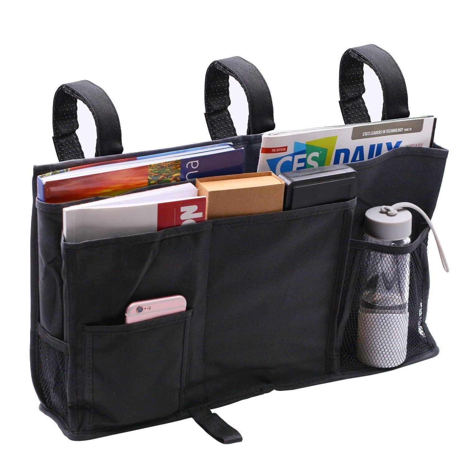 Bedside Storage Organizer, 8 Pockets Hanging Storage Bag Organizer Holder,Bedside for Dorm Rooms & Hospital Bed Rails — image 2