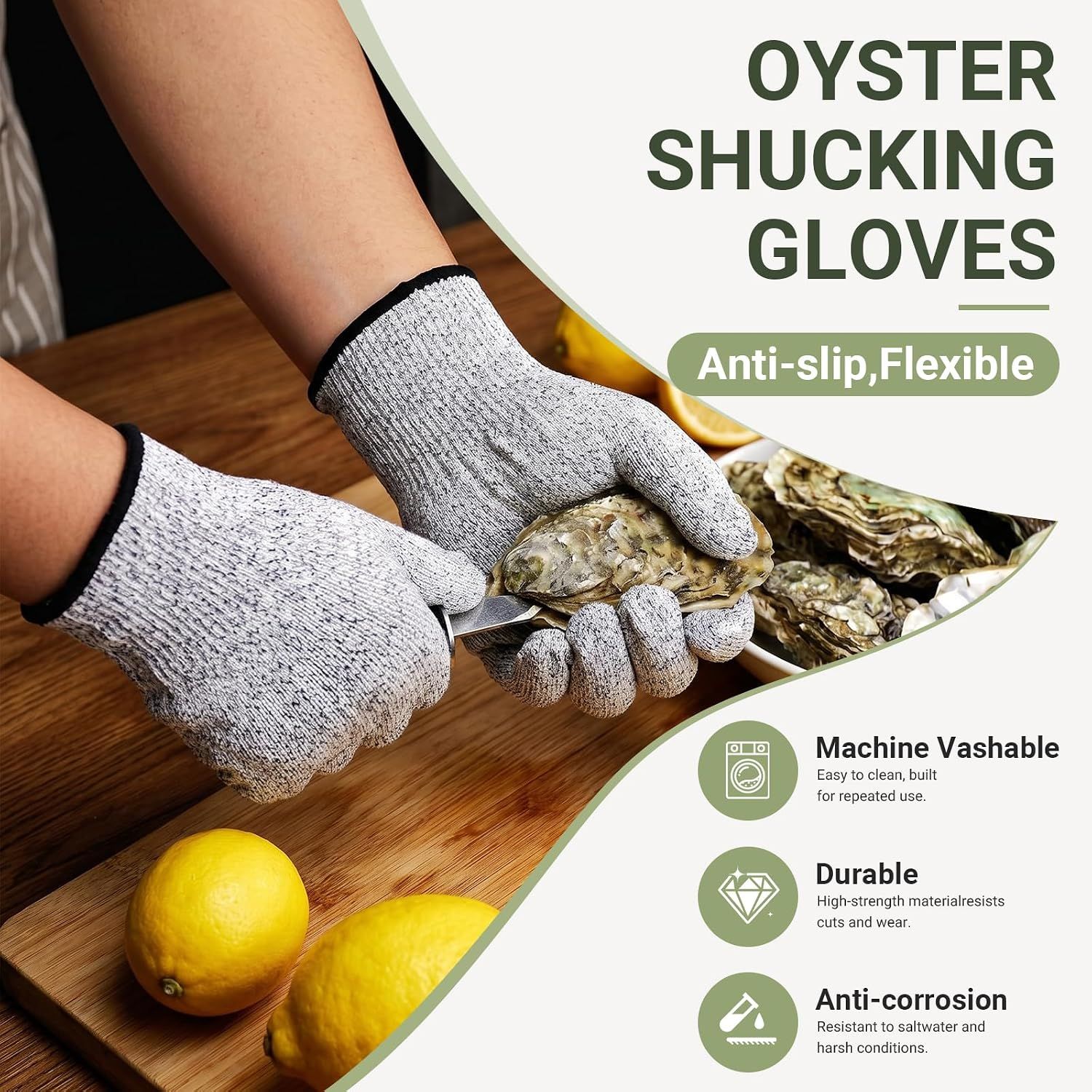 Cut Resistant Gloves for Men Women, Kitchen Gloves for Food Prep, Cutting Gloves With Superior Comfort and Grip for Meat Cutting, Oyster Shucking โ image 2