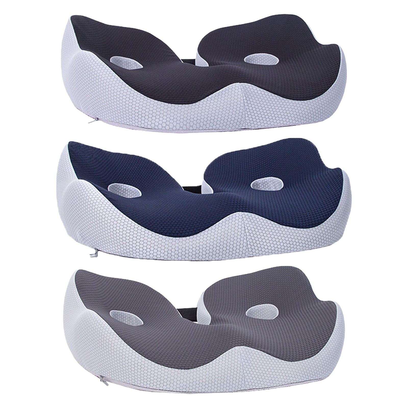 Seat Cushion, Seat Cushion for Sit Bone and Back Pain Relief, Butt, Tailbone, Hip, Hamstring, Posture Support, Memory Foam, Grey, 39.1 x 48 x 14 cm — image 4