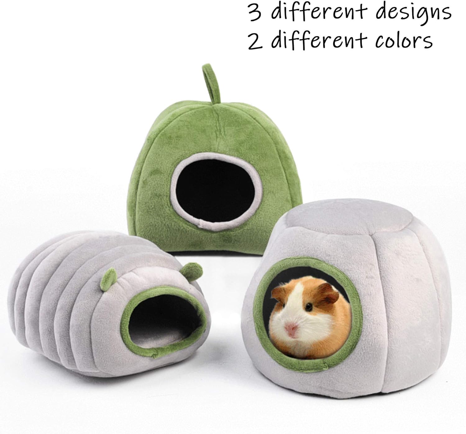 Guinea Pig Hideout Bed Rabbit House Cave Accessories Cozy Hide-Out for Bunny Hedgehog Ferret Chinchilla&Other Small Animals (Grey, Caterpillar) — image 2