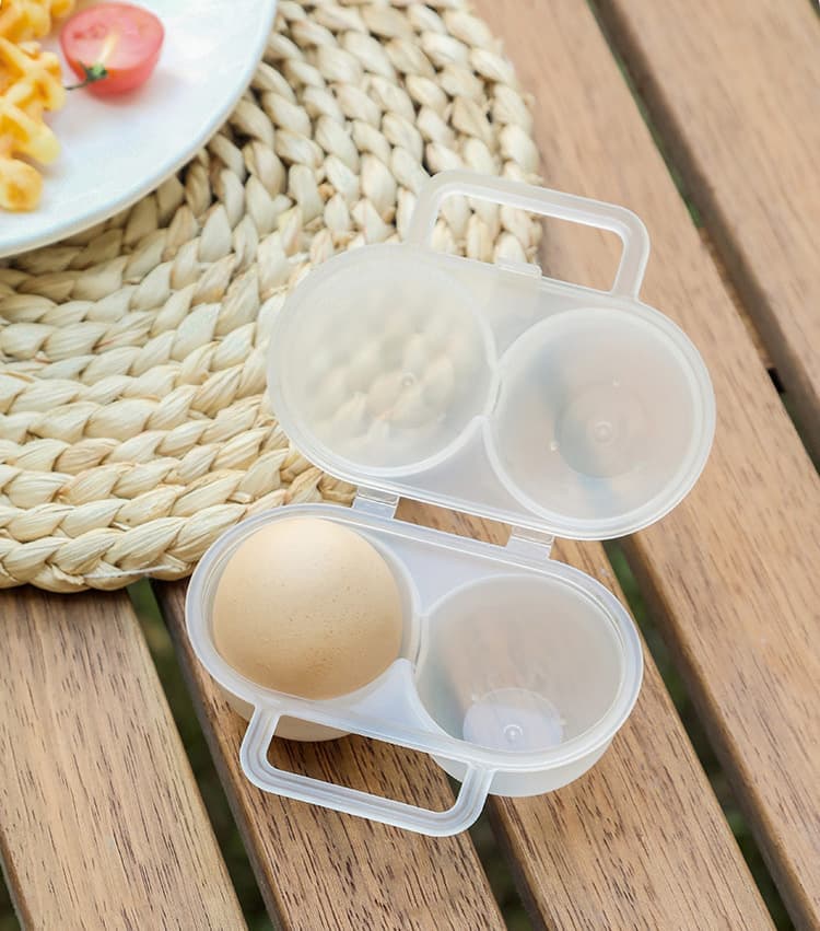 2-Pack Egg Storage Container with 2 Compartments, Portable PP Material for Picnics and Hiking — image 4