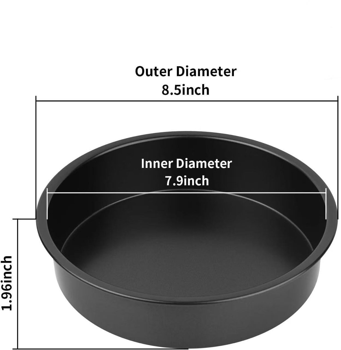 Set of 1 20 cm round baking pan - non-stick carbon steel baking pans with 50 baking paper, dishwasher safe, durable for layer cakes, birthday and Christmas — image 2
