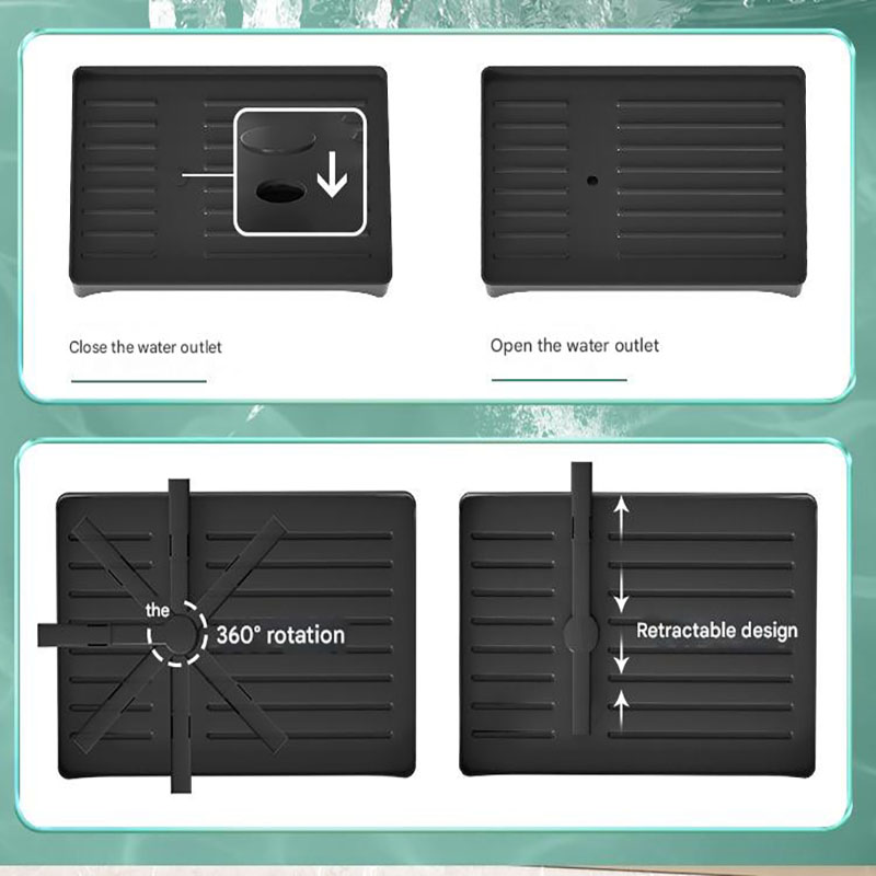 Black Foldable Dish Rack with Drain Tray, Knife & Chopstick Holder, Cup Rack, and Cutting Board Support – 42cm x 29cm x 29cm, Easy-Install Kitchen Storage — image 4