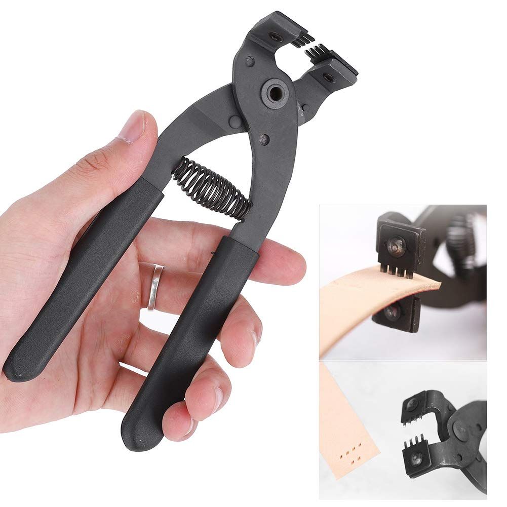 Leather Piercer Leather Craft Hole Punch Tools Hand-Held Silent Pliers Diamond Sewing Stitching Chisel Pricking Iron 4mm (4 Teeth) โ image 3