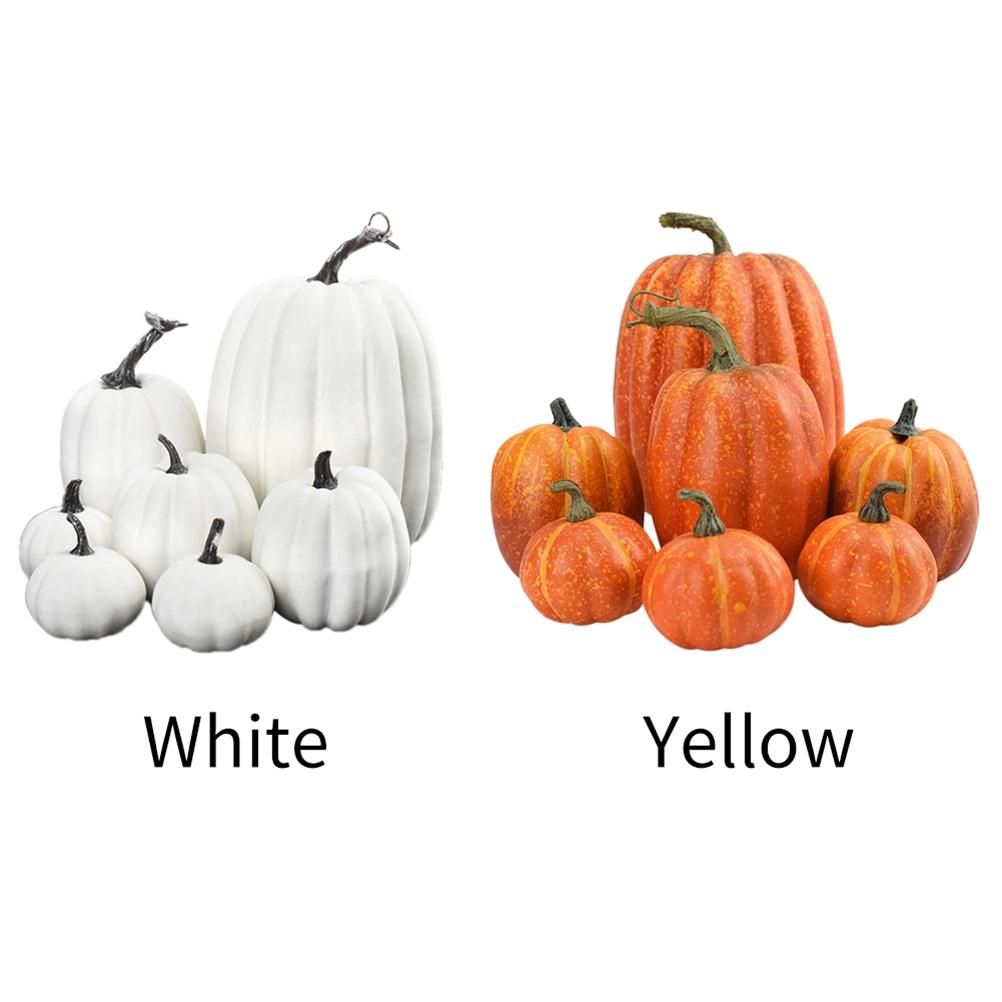 7PCS Simulation Pumpkin Model Artificial Pumpkin Decoration Home Table Decor for Thanksgiving and Halloween — image 4