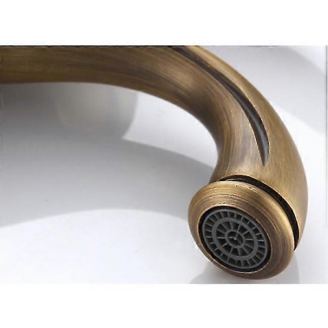 Bathroom Sink Faucet Nostalgia Brushed Brass Bathroom Faucet โ image 3