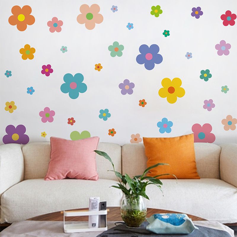 Colorful Flowers (9 per set) Flowers Wall Sticker Colorful Floral Wall Decal Vinyl Peel and Stick Stickers Aesthetic Wall Flowers โ image 3