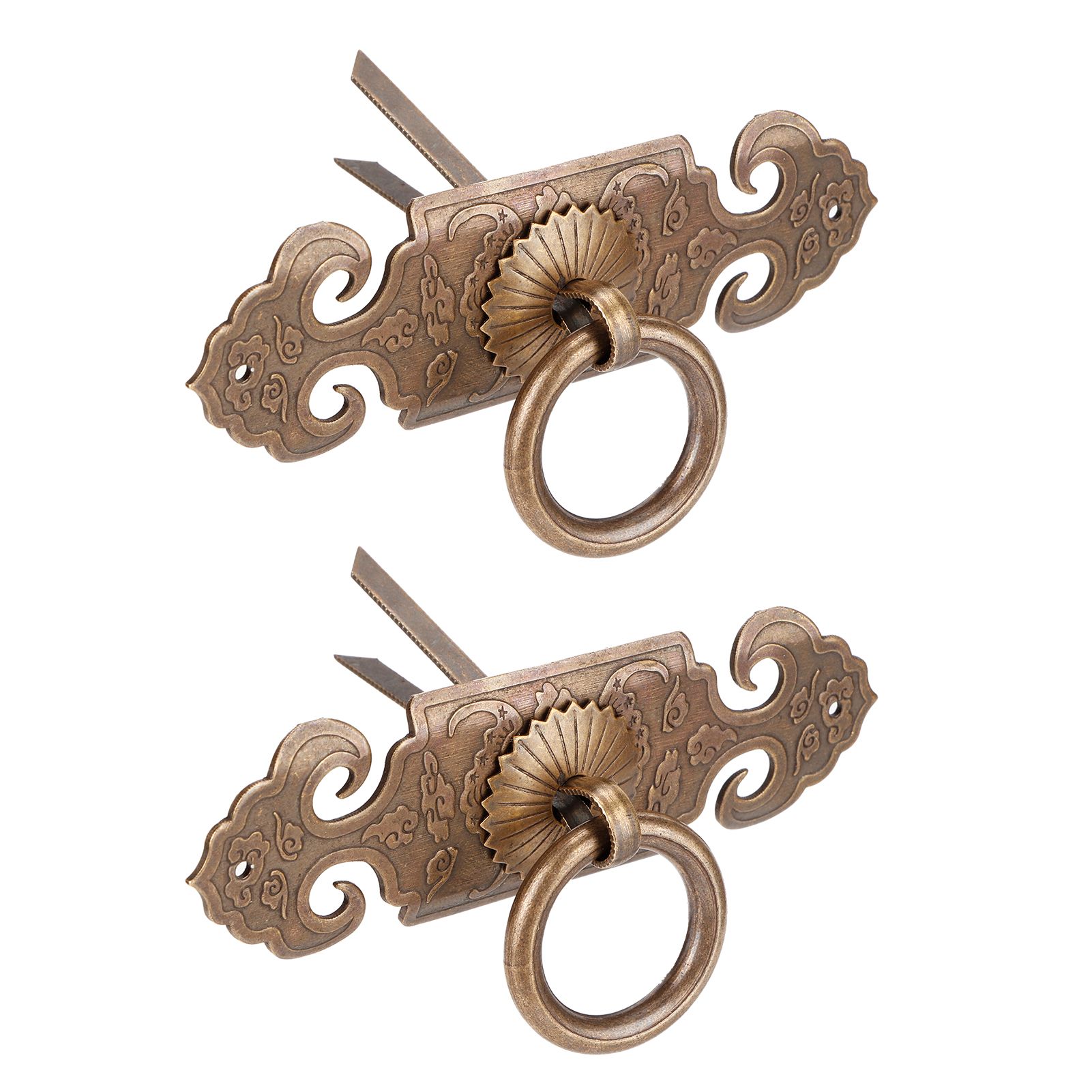 2 Sets Bat‑Shaped Handle Copper Antique Decorative Drawer Door Handle Knob for Shoe Cabinet — image 4