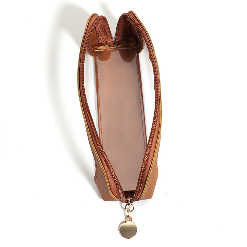 2-Pcs White Transparent Makeup Brush Case – Portable Zippered Cosmetic Pouch with Clear Window for Travel and Daily Use in Australia — image 2