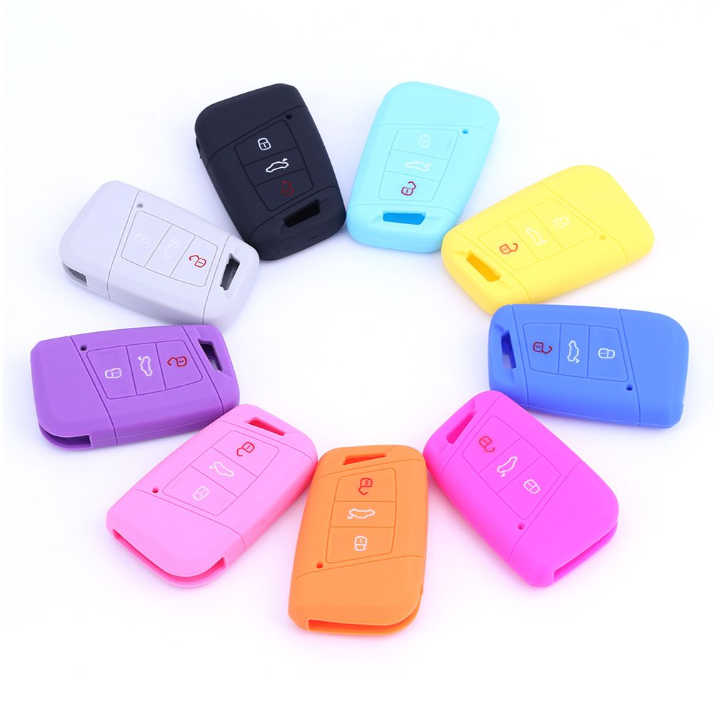 Silicone Key Case for VW Golf 7 Magotan Tiguan L Red โ image 2