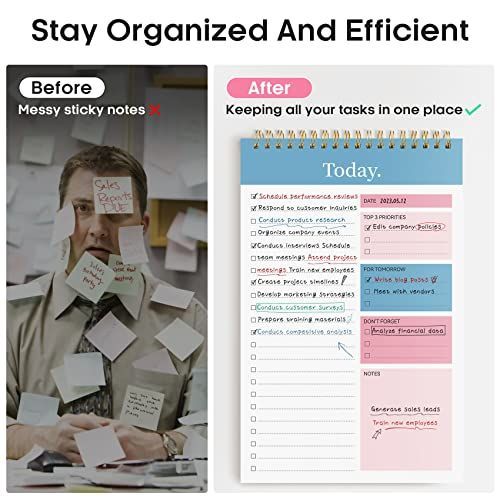 1Pack To Do List Notepad, Undated Daily Planner for Work and Goal Setting Greenery Sway, 52 Sheets, 9.8" x 6.5", Home and school, Daily Task Plannin — image 6