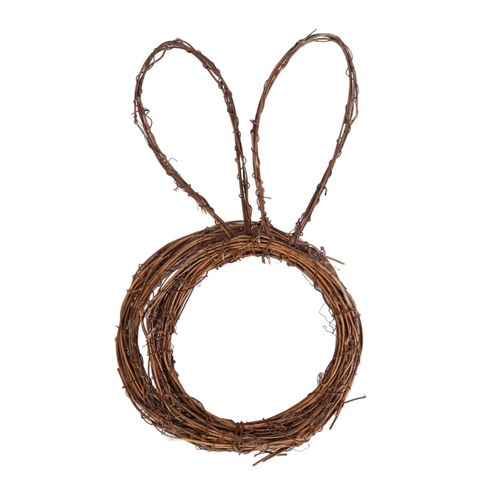 Easter Bunny Hanging Led Colored Lights Rattan Circle Easter Bunny Wreath Diy Decorative Door Hanging — image 4