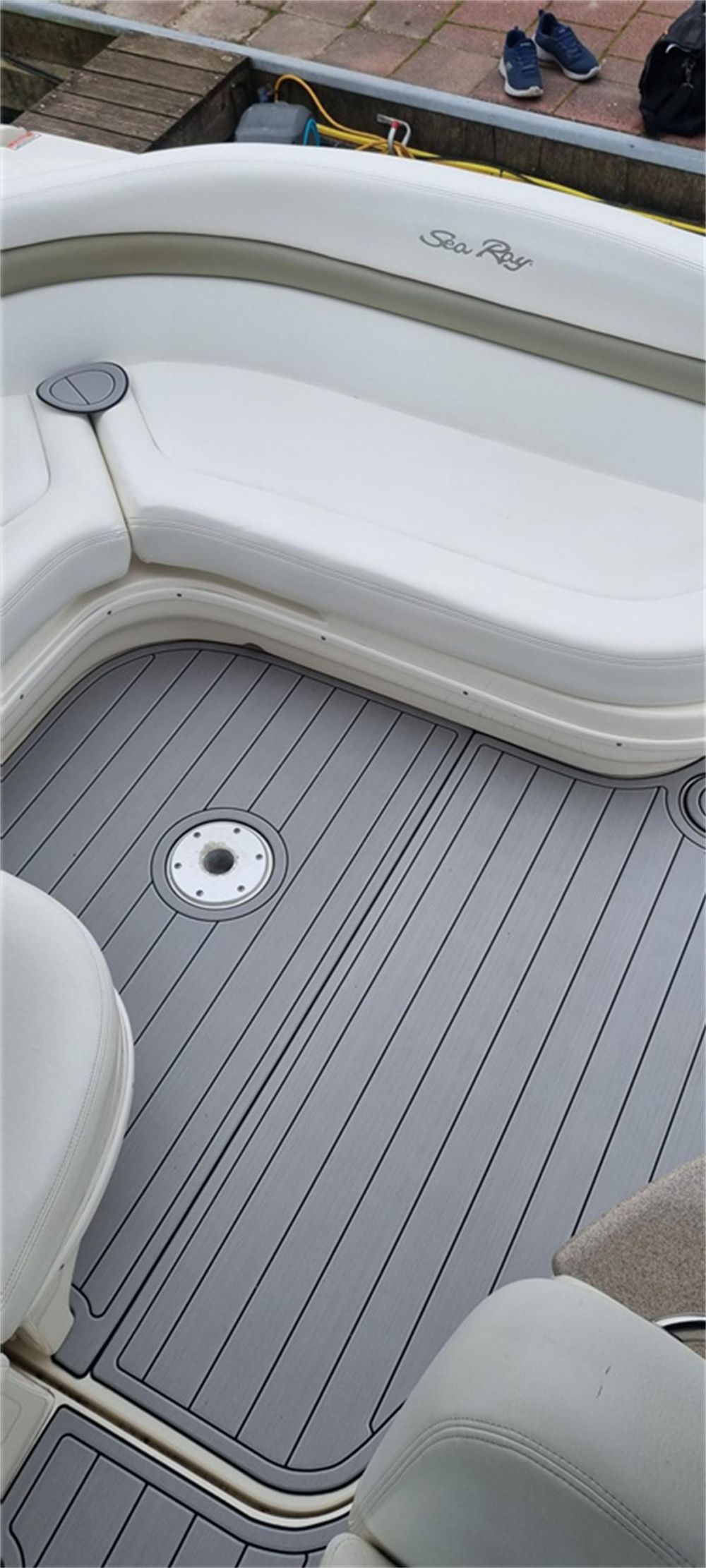 2006 Sea Ray Sundancer 320 Swim Platform Cockpit Pad Boat EVA Teak Flooring Mat SeaDek MarineMat Gatorstep Style Self Adhesive — image 3