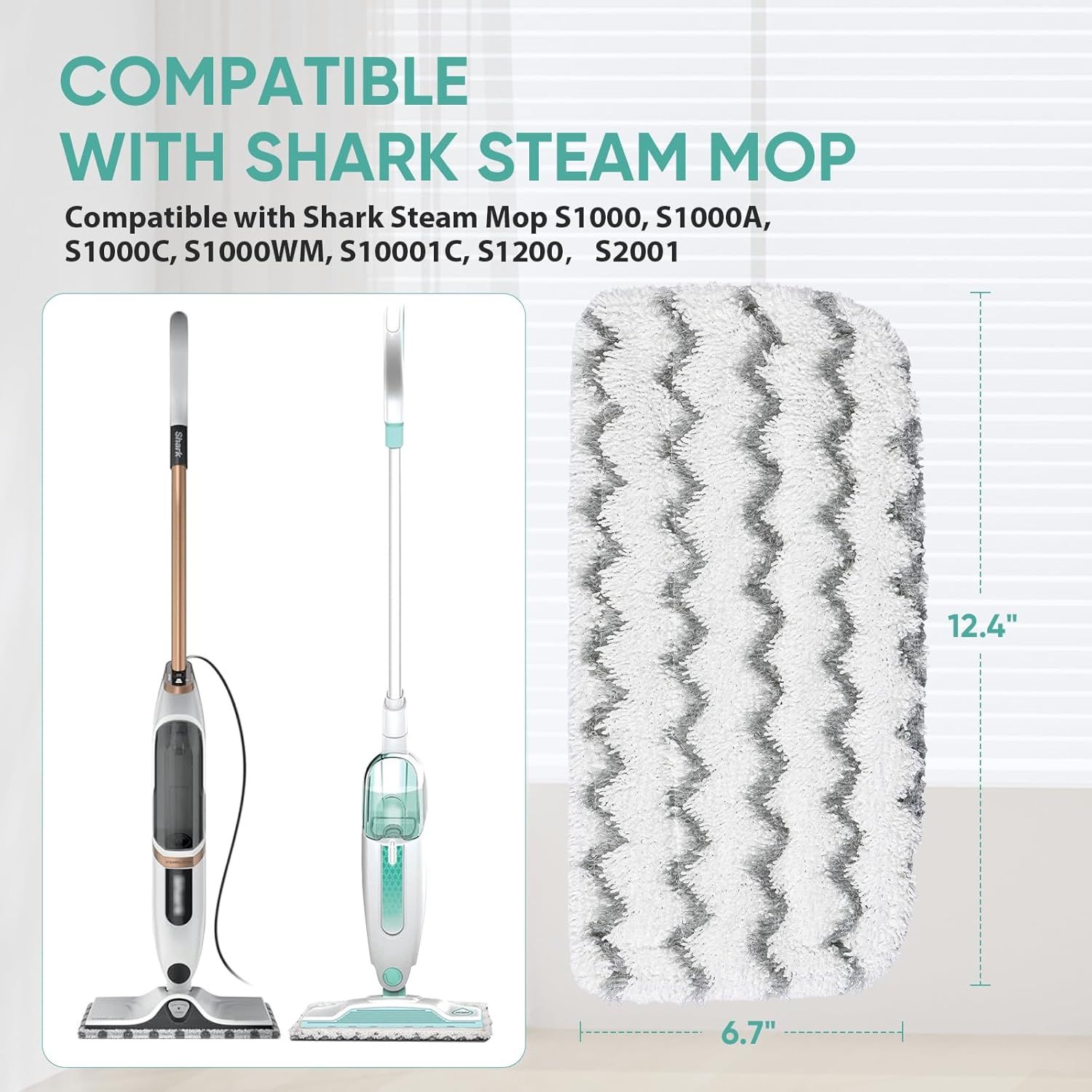 6 Pack S1000 S2001 Steam Mop Replacement Pads or Shark S1000 S1000A S1000C S1000WM S10001C S1200 & S2001 SteamSpot Steam Mop — image 2