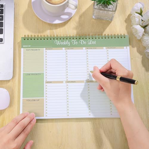 4Pack Weekly To Do List Notepad, 8.5"x11" Desk Planner 52 Sheets, 100GSM Paper Undated Habit Planner, Productivity Organizer Notepad — image 5