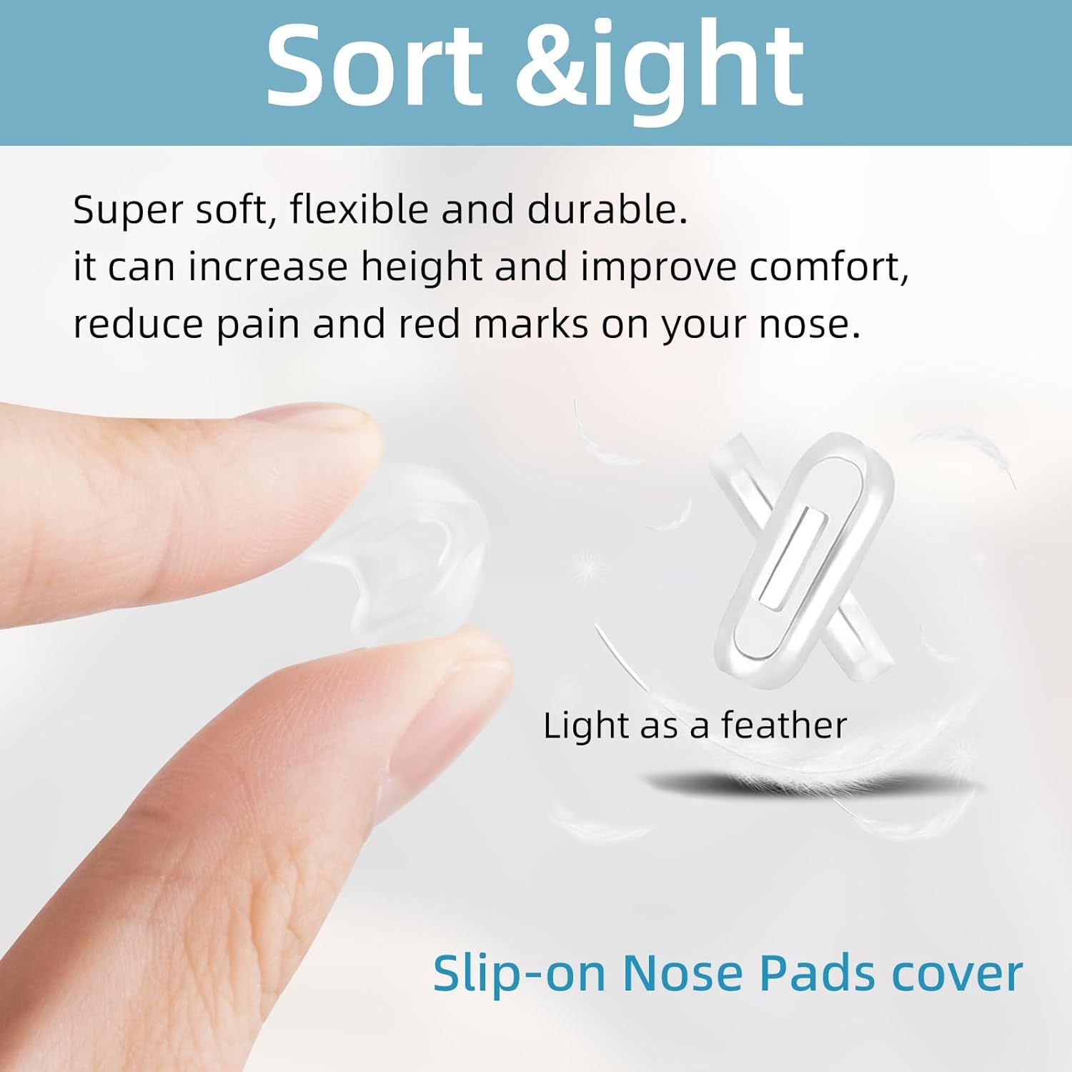 12PCS Soft Eyeglass Nose Pads Cover, Silicone Eyeglass Nose Pads Glasses Repair Kit, 3.35 × 0.67 Inch Anti-Slip Glasses Nose Piece/Eyewear Protective Cover Eye — image 4