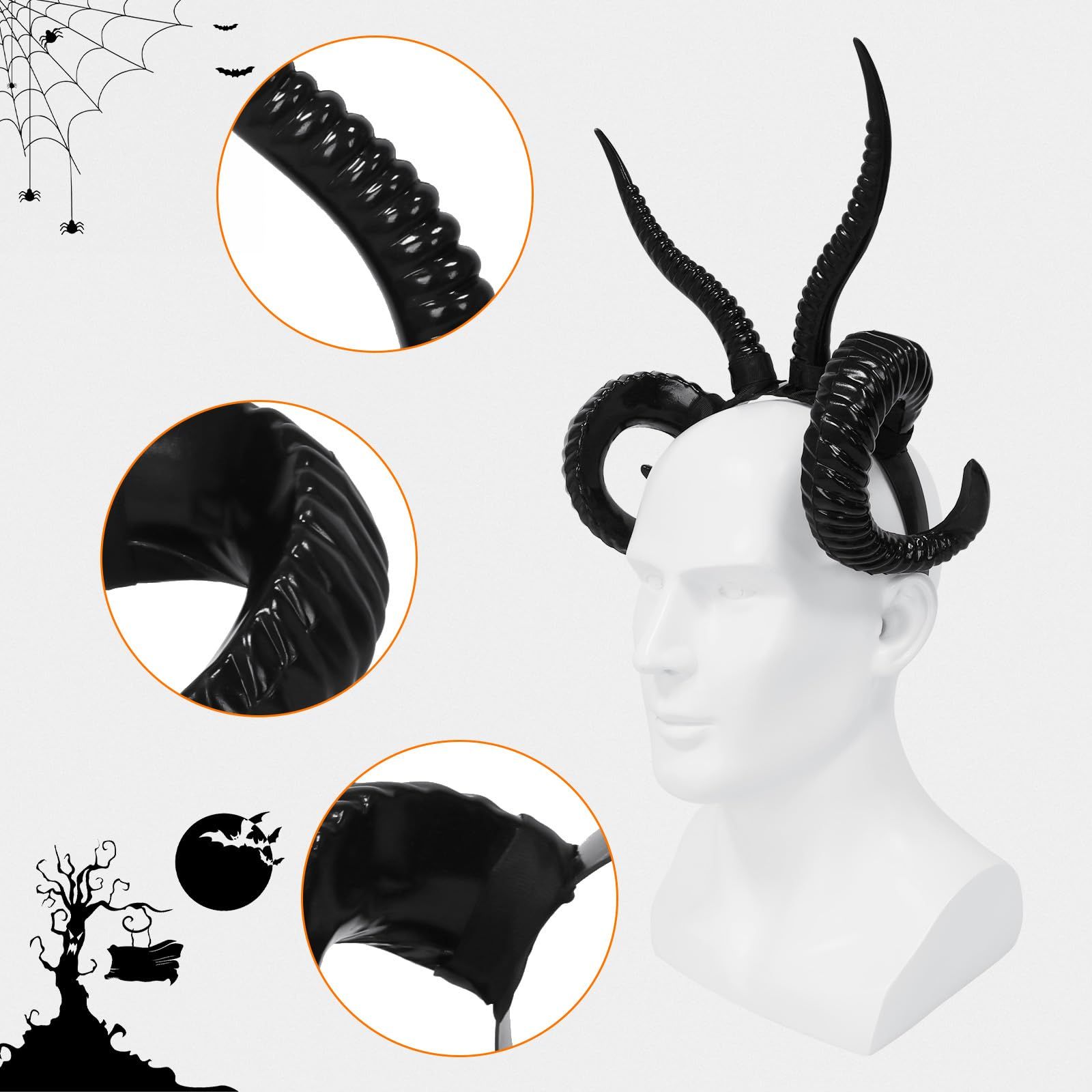 Sheep Horn Headband Antelope Sheep Horn Hoop Headband Forest Animal Aries Exhibition Cosplay Deluxe Costume Horns — image 3