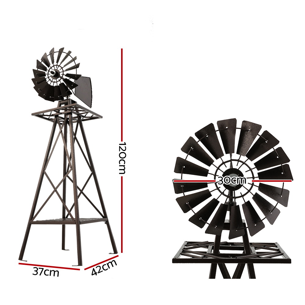 Garden Windmill 120cm Metal Ornaments Outdoor Decor Ornamental Wind Mill — image 2