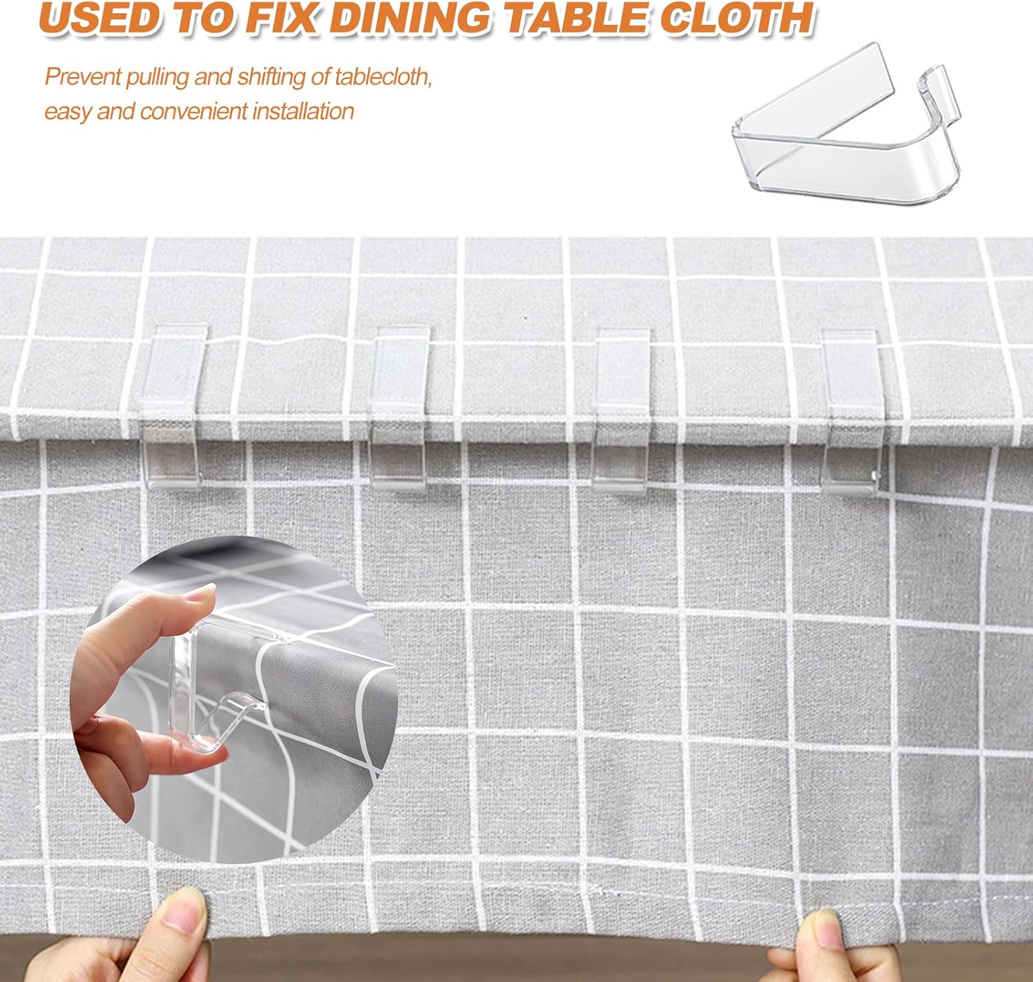 Picnic Table Cloth Clips Outdoor, 12 Pcs Plastic Tablecloth Clips Clear Table Cloth Holder Cover Clip for Tablecloth Indoor Home — image 6