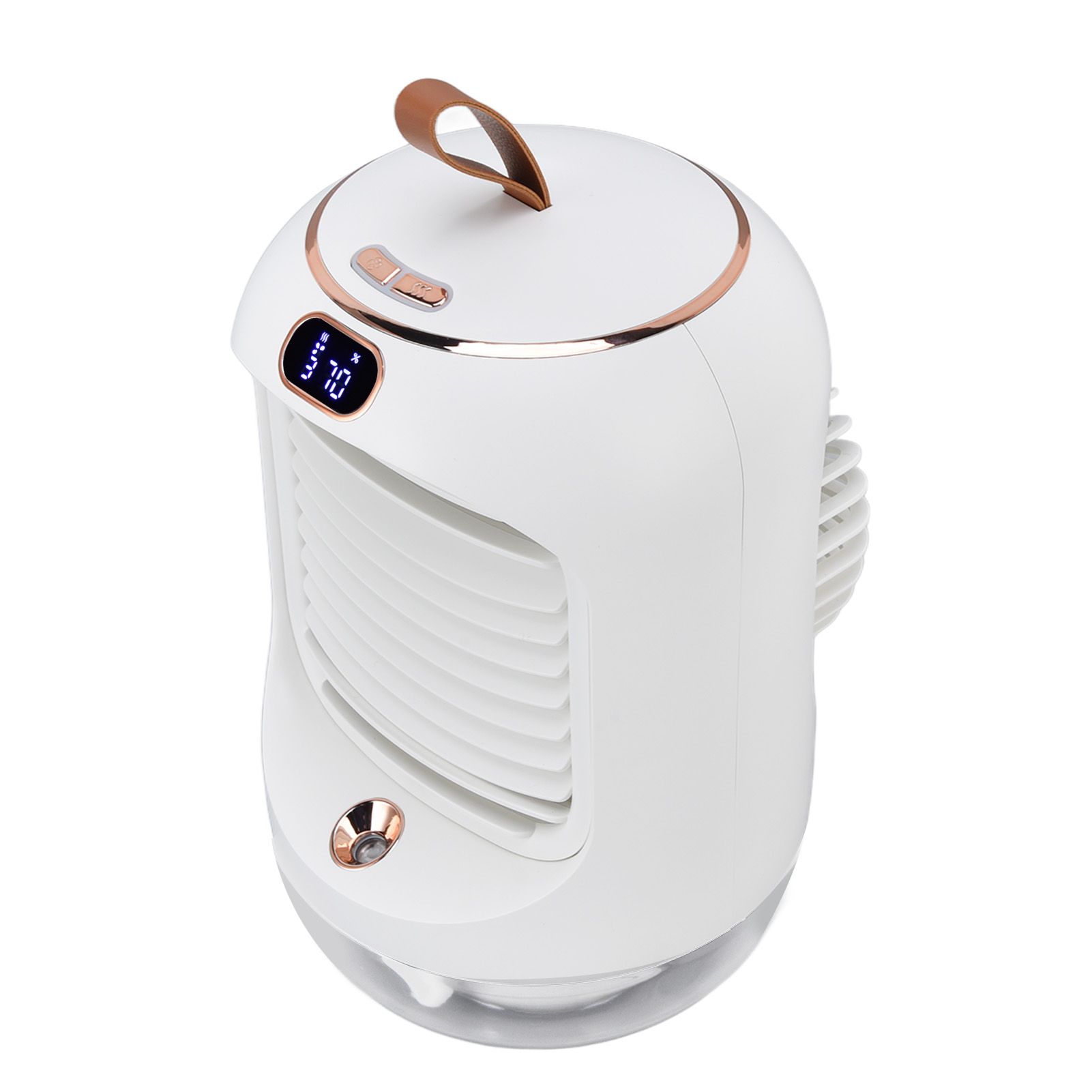 Mini Air Conditioner Humidifier Aromather 3 Gears 5 Blades USB Charging Night Light Water Cooling Fan White — image 4