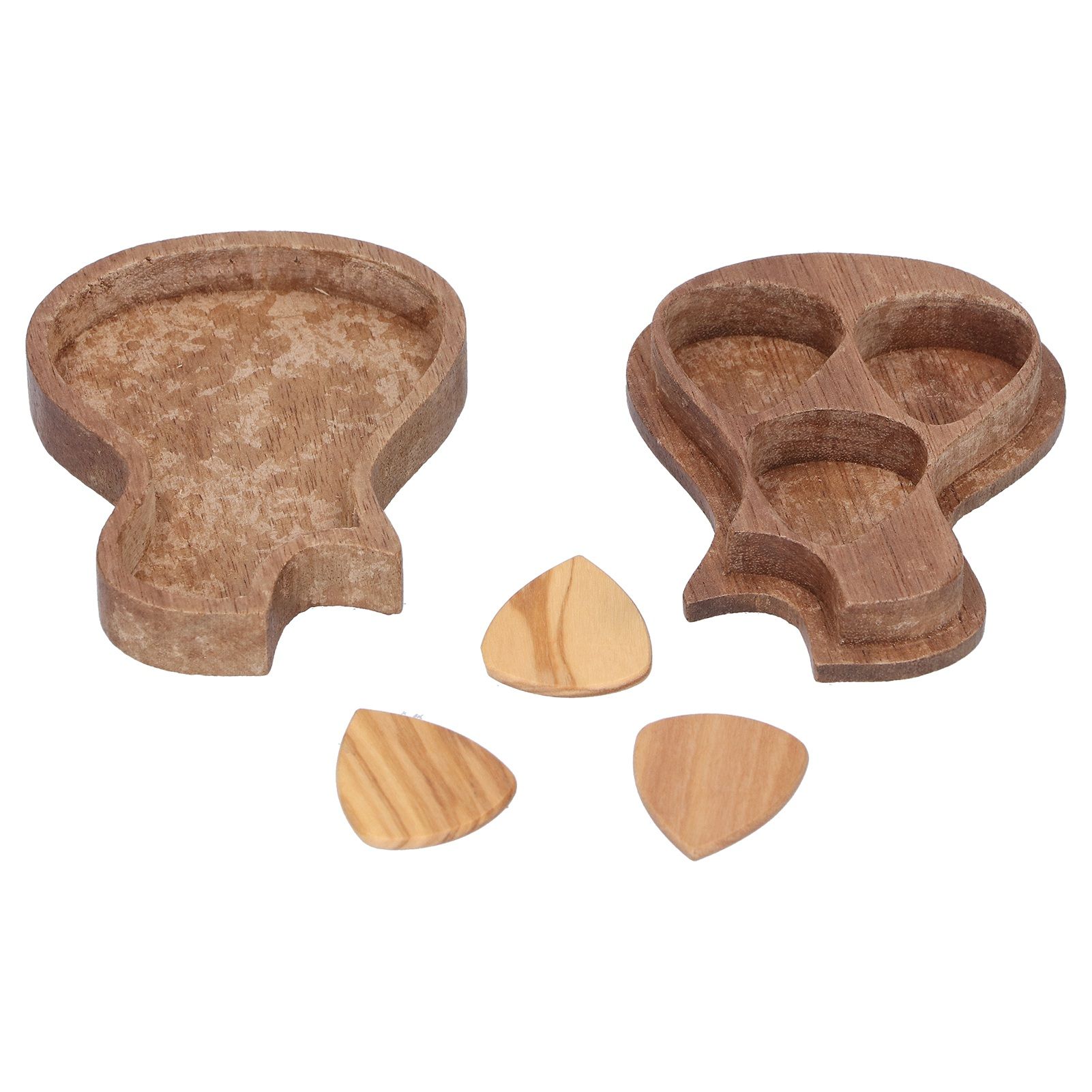 Guitar Pick Box Holder Collector with 3Pcs Wooden Picks Musical Instrument Accessory — image 5