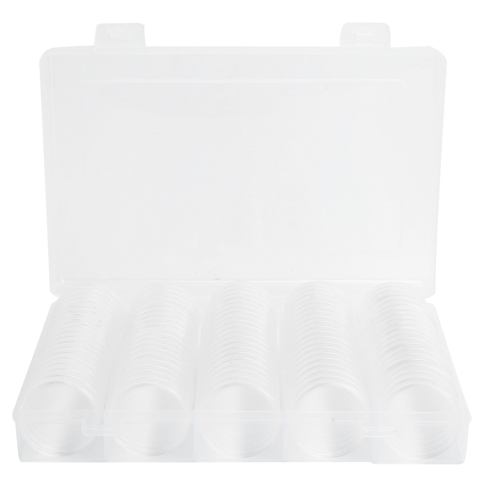 100PCS Transparent Coin Storage Box 17/20/25/27/30mm Round Coin Capsules Containers Protector β image 2