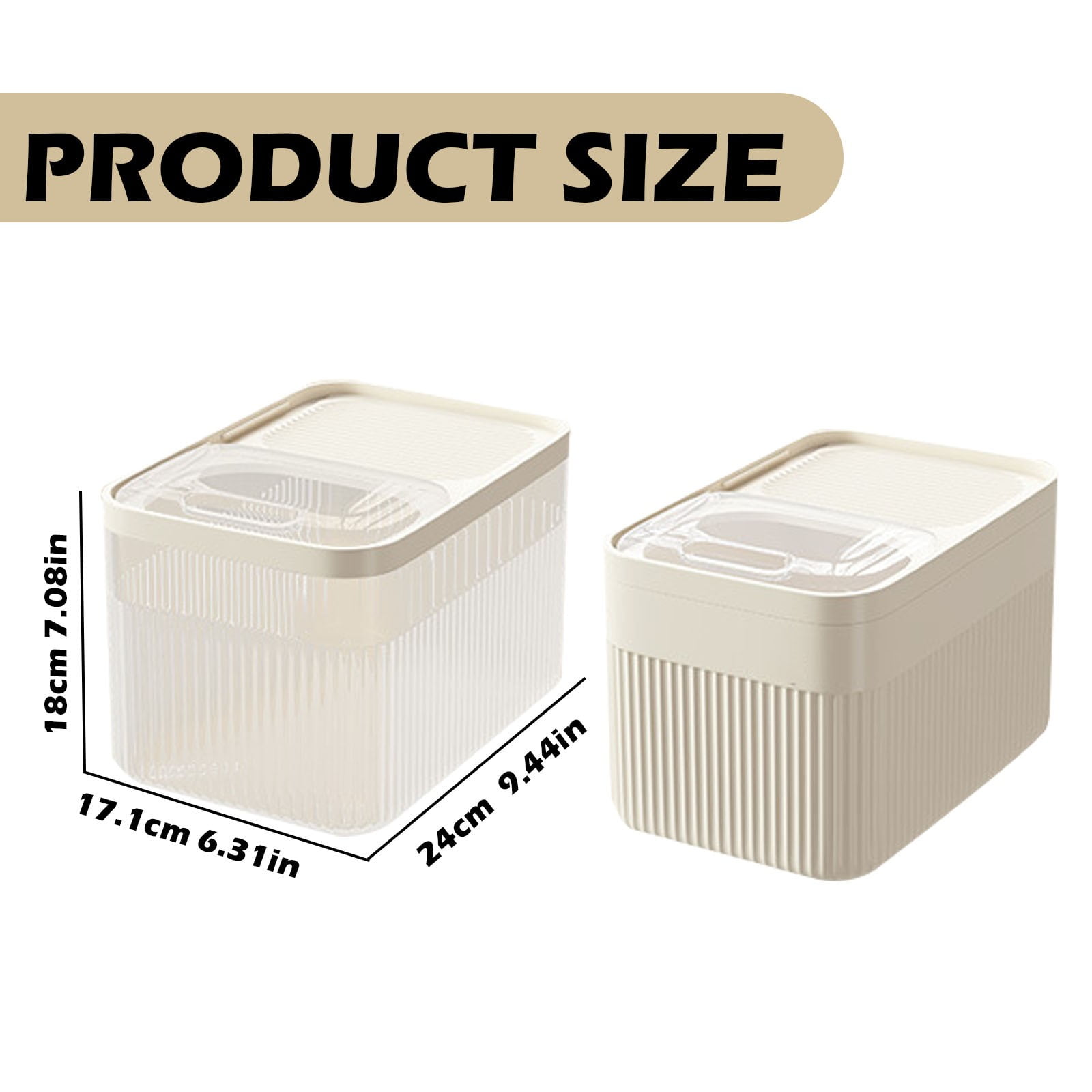 Airtight Pet Food Storage Container with Measuring Cup Lid, Large Dry Food Bin for Dog and Cat Food Storage, White, 16 x 24 x 18 cm โ image 3