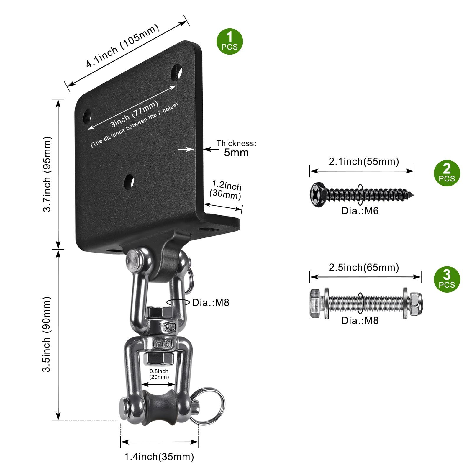 Punching Bag Hanger for Heavy Bag Beam Mount Hardware 360° Rotation Boxing Bag Ceiling Mount I-Beam Heavy Bag Hanger Beam Mount Hooks for Hanging Heavy — image 2