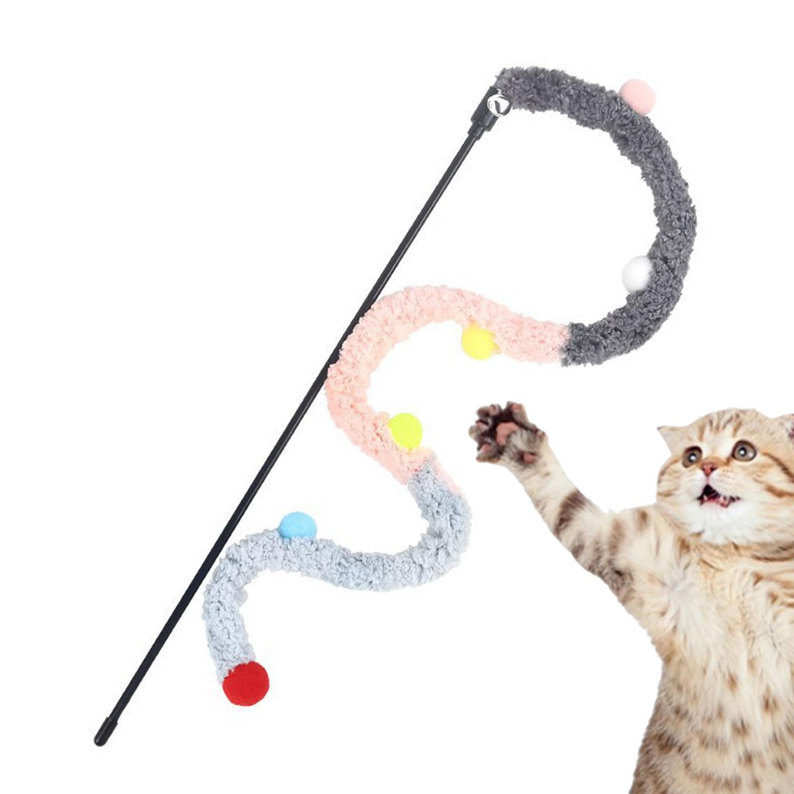 Interactive Catcher Teaser, Retractable Cat Wand Toys, Replacement Teaser with Bell Refills, Cat Exercise Playing Toy — image 3