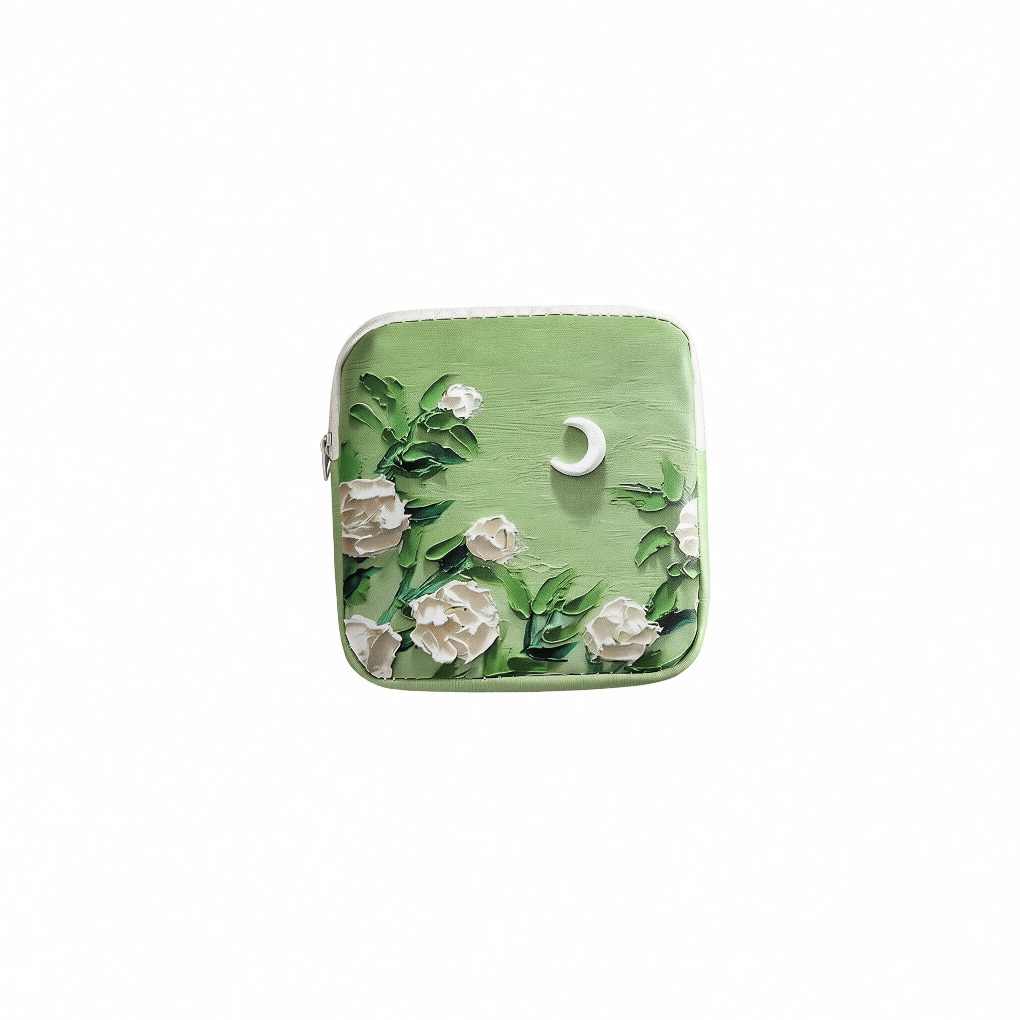 White Rose Makeup Bag Large Capacity Portable Storage Upgraded model: white rose under the moon — image 2
