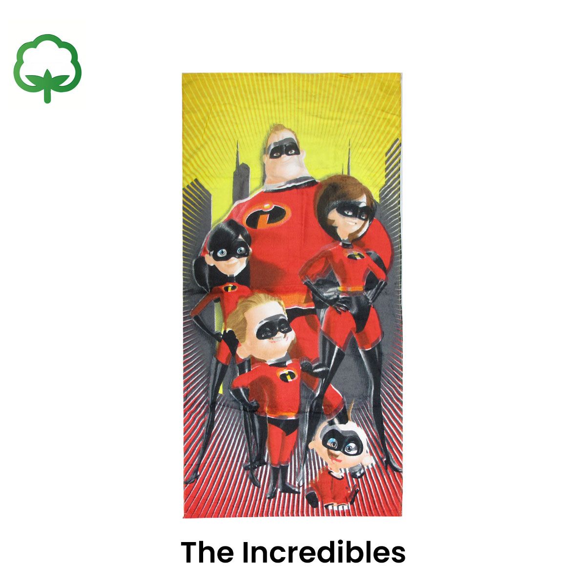 Kids Fun Theme Cotton Beach Towel 70 × 140 cm The Incredibles — image 2