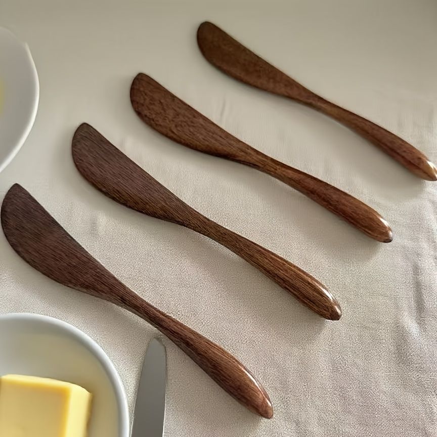 4pcs Butter Knife, 5.9 Inch Wooden Jam Spreader Mini Butter Spreaders Knife Kitchen Restaurant Spreader Condiment Knives for Jelly Sandwich Cheese β image 3