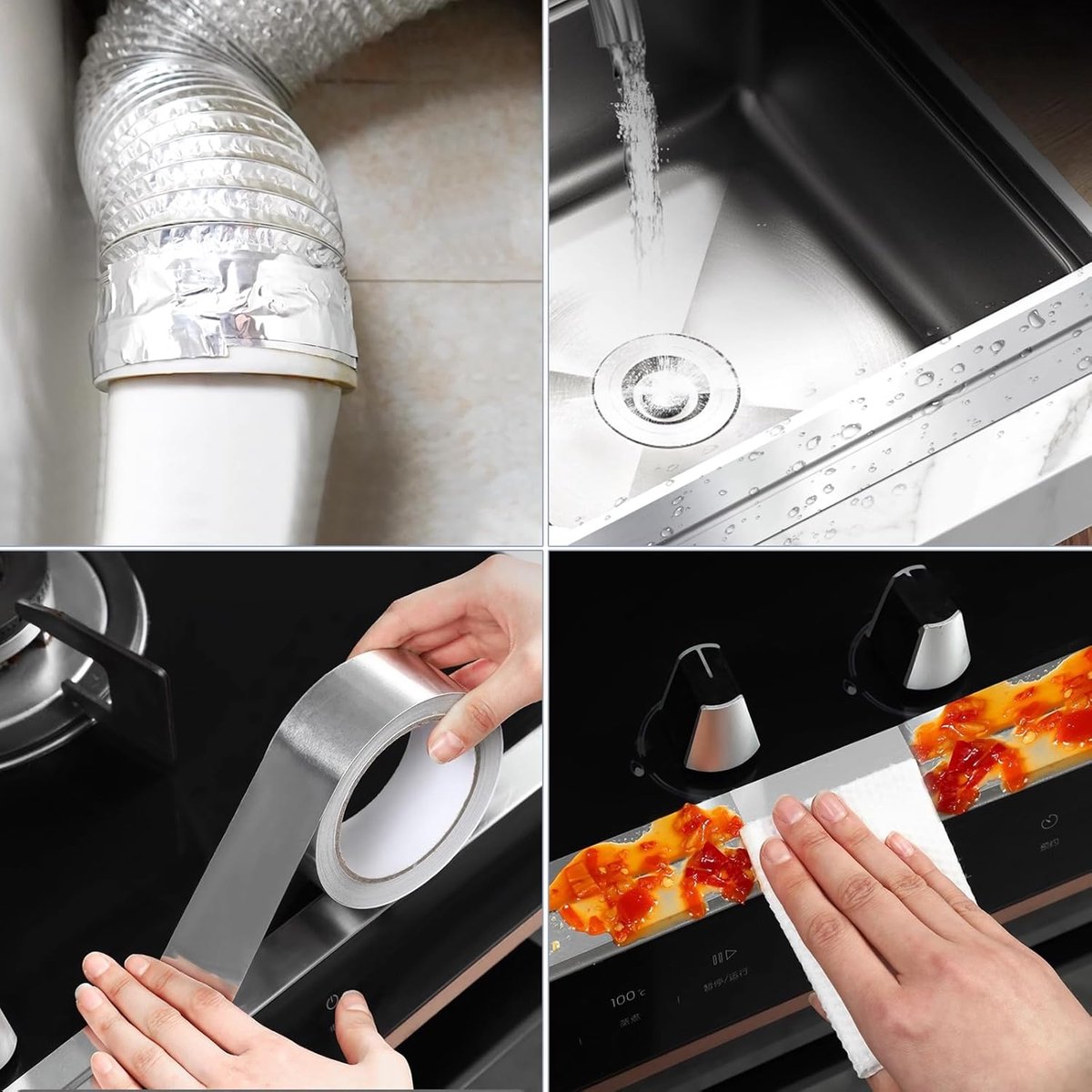 2 pcs - Aluminum adhesive tape - Aluminum foil tape - sealing tape - aluminum foil - insulation tape - Aluminum tape - heat resistant - waterproof โ image 4