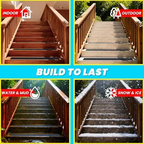 6"x28" Outdoor Stair Treads Non-Slip 10-Pack Waterproof Heavy-Duty | Best Grip Tape Grit Non Slip, Outdoor Non Skid Tape, High Traction Friction Abrasive — image 4