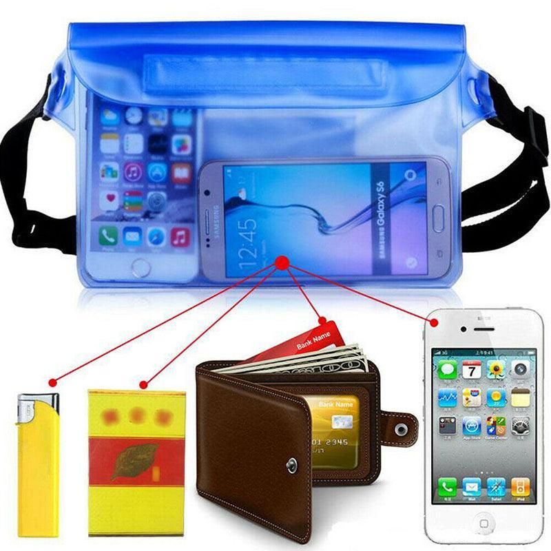 Waterproof Underwater Waist Belt Bum Bag Beach Swimming Boating Dry Phone Pouch - Red โ image 2