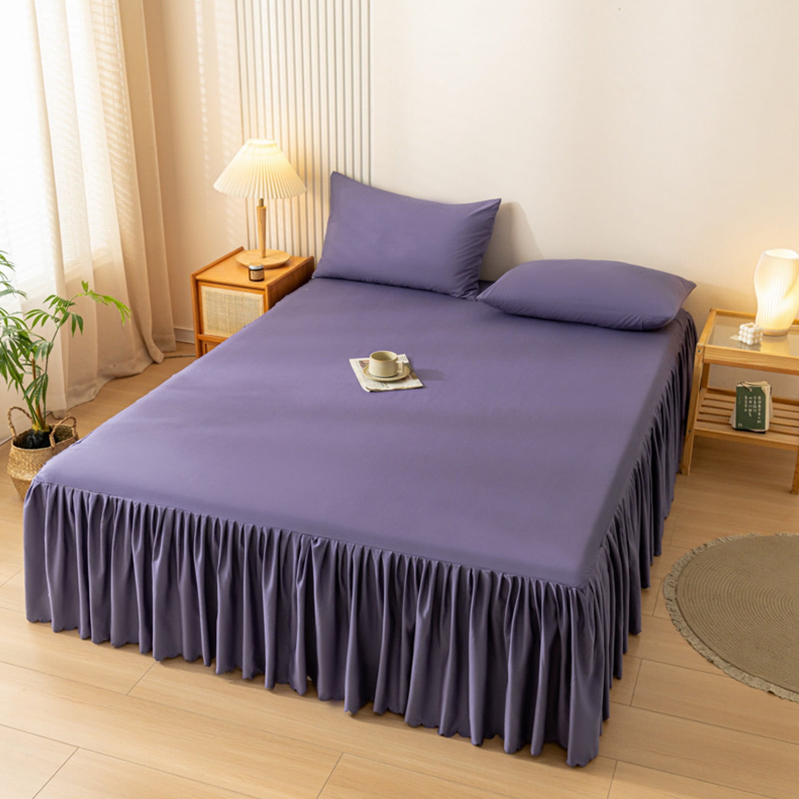 Bed Skirt Queen Size Ruffled Bed Skirt with Split Corners, Queen Bed Skirt Drop, Queen Size Bed Skirt, for Ruffled Bed Skirt with Split Corners, Bed Skirt — image 6