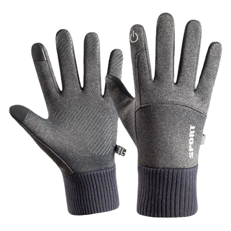 sangenren Winter Touchscreen Cycling Gloves Nylon. Autumn/winter collection switch - heather gray One size fits all โ image 2