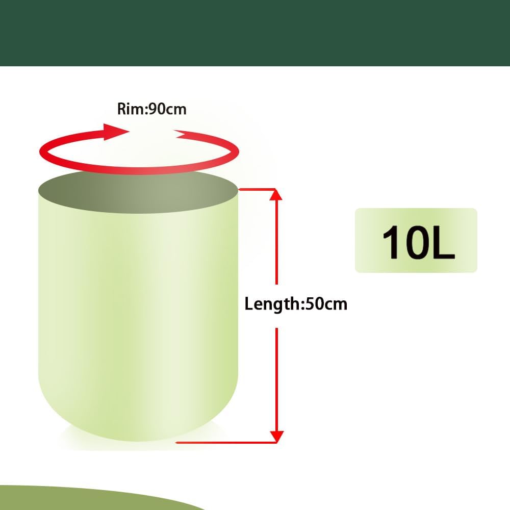Small biodegradable garbage bags (100 pieces) - 10 litre food waste bags - compostable garbage bags - recyclable garbage bags for kitchen and office - green — image 2