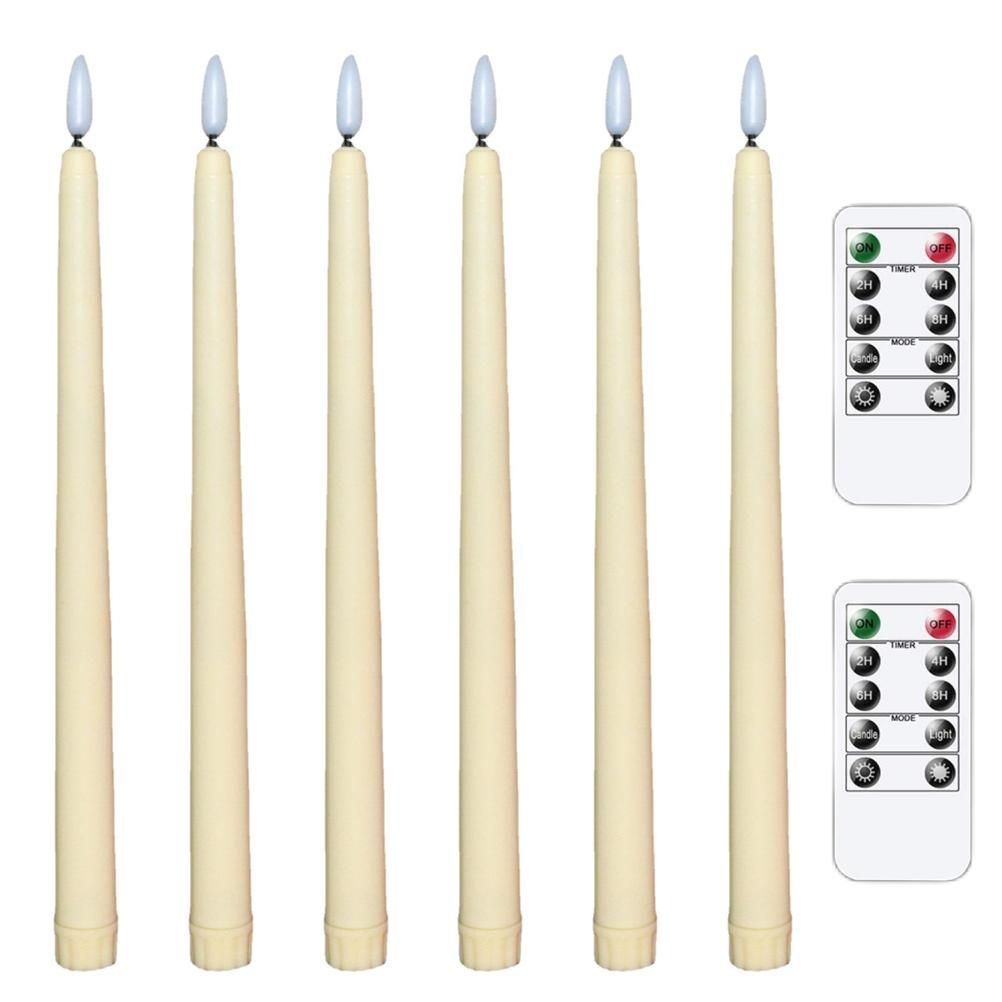 6Pcs LED Flameless Flickering Warm Light Taper Candles with 2 Remote Control for Christmas Thanksgiving Halloween Home Wedding Decoration โ image 2